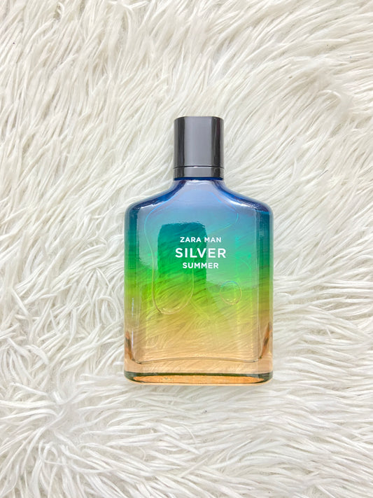 Perfume Zara original SUMMER SILVER, con notas de lime, clary sage, sandalwood.