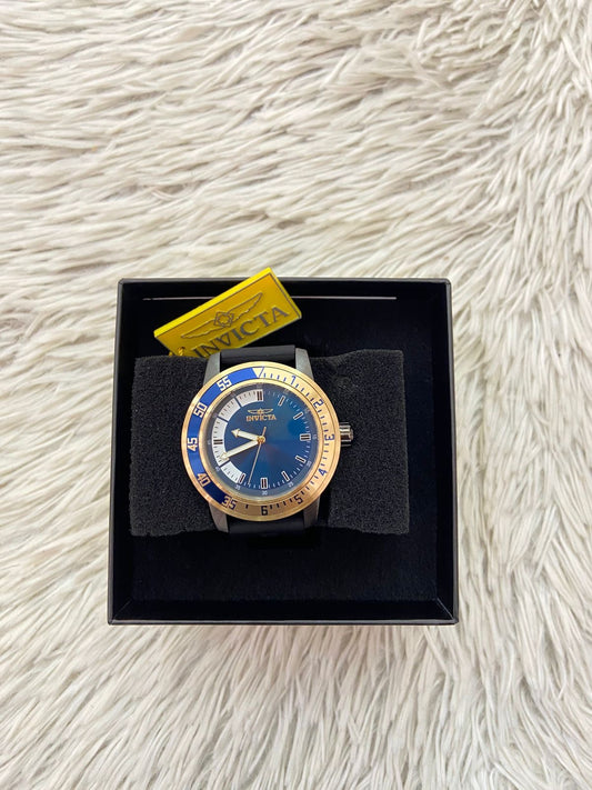 Reloj INVICTA original, negro con fondo en azul marino y turquesa