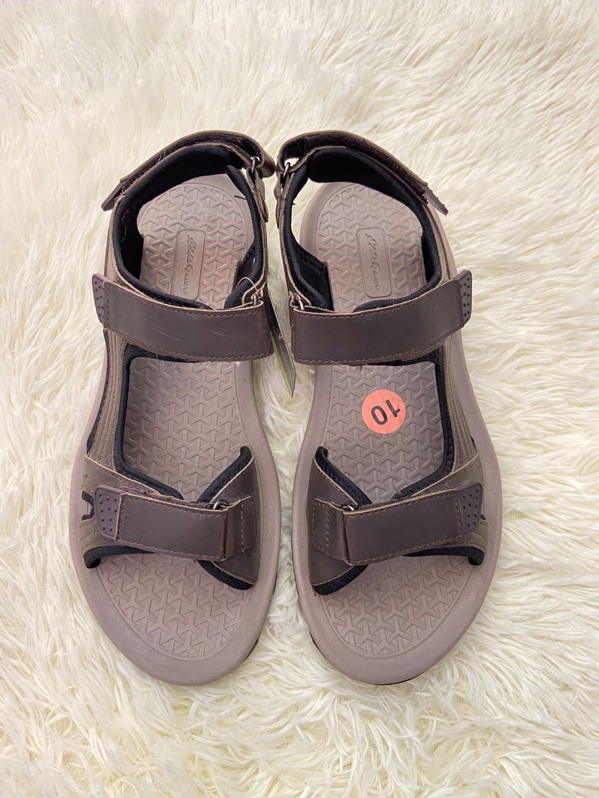 Sandalias EDDIE BAUER original, marrones con costura en hilo marrón, ajustable, perfecto para caminar