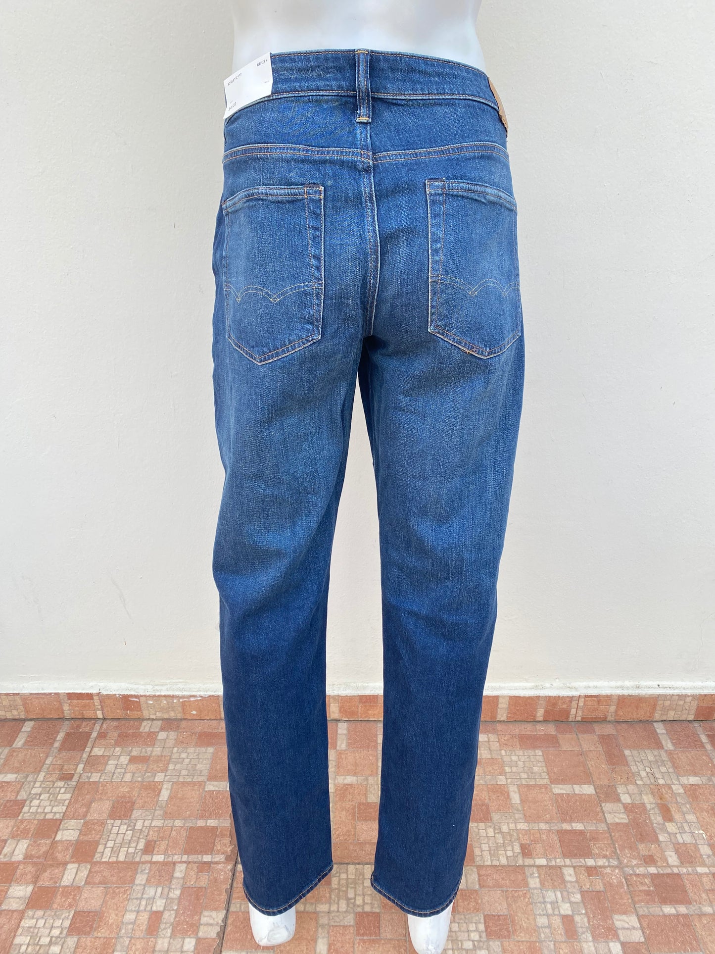 Pantalón Jean American Eagle Original, Airflex, jeans oscuro Athletic Fit, classic blue.