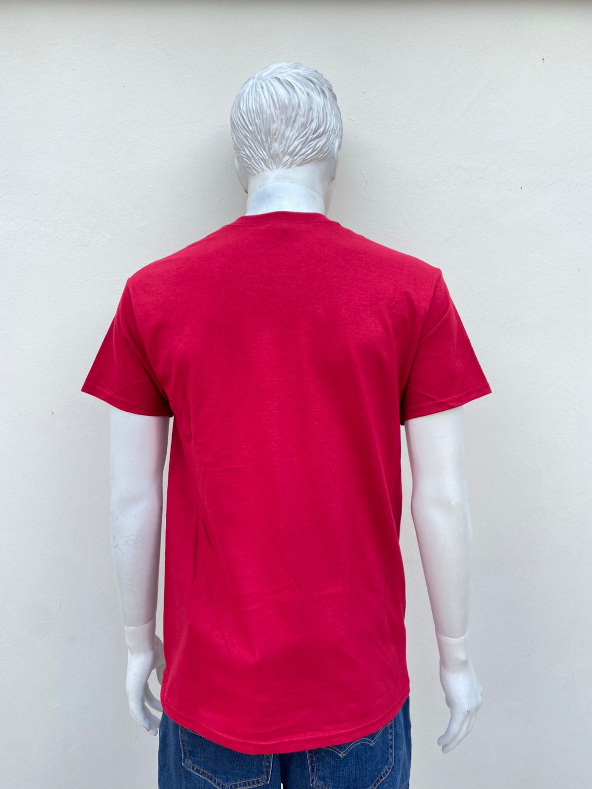 T-shirt GILDAN original, rojo vino liso, 100% algodón.