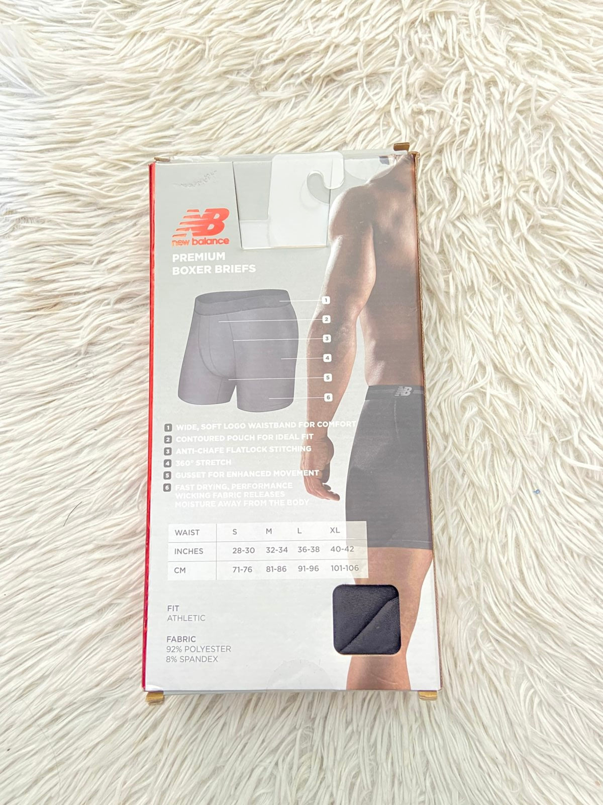 Pack-5 Boxer NEW BALANCE original, de 5 en color negro, rojo y azul.
