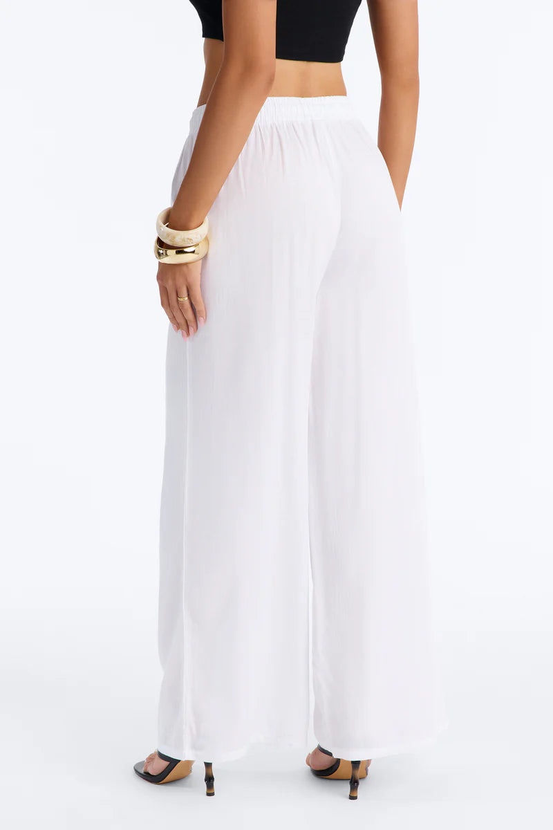 Pantalon/ Cover Up MYKONOS BLU SWIMWEAR original, blanco con letras LA DOLCE VITA ( la dulce vida ).