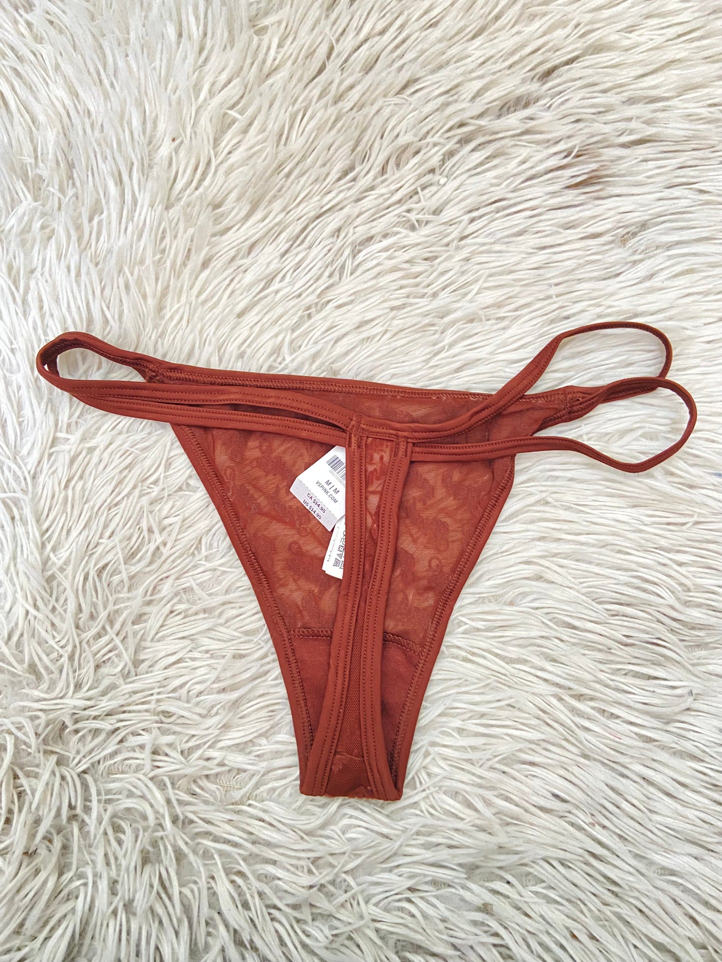 Panti PINK original marron con bordado de las letras PINK.