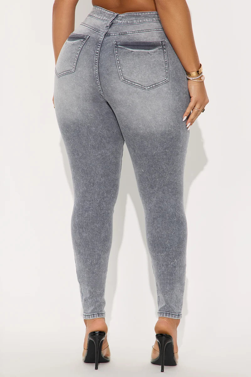 Pantalon, Jean gris claro, liso, SIKINNY.