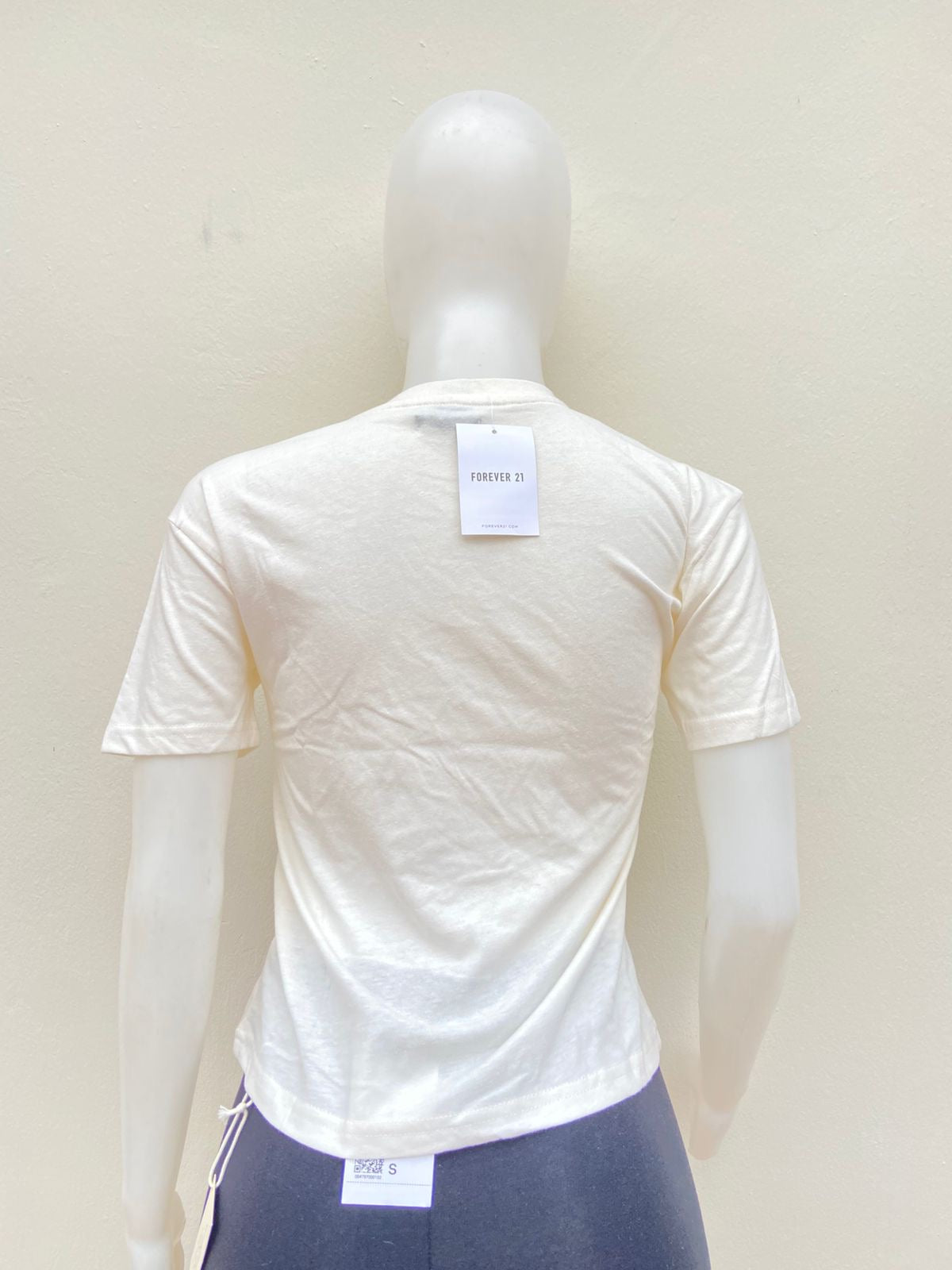 T-shirt Forever 21 original blanco liso, esencial.