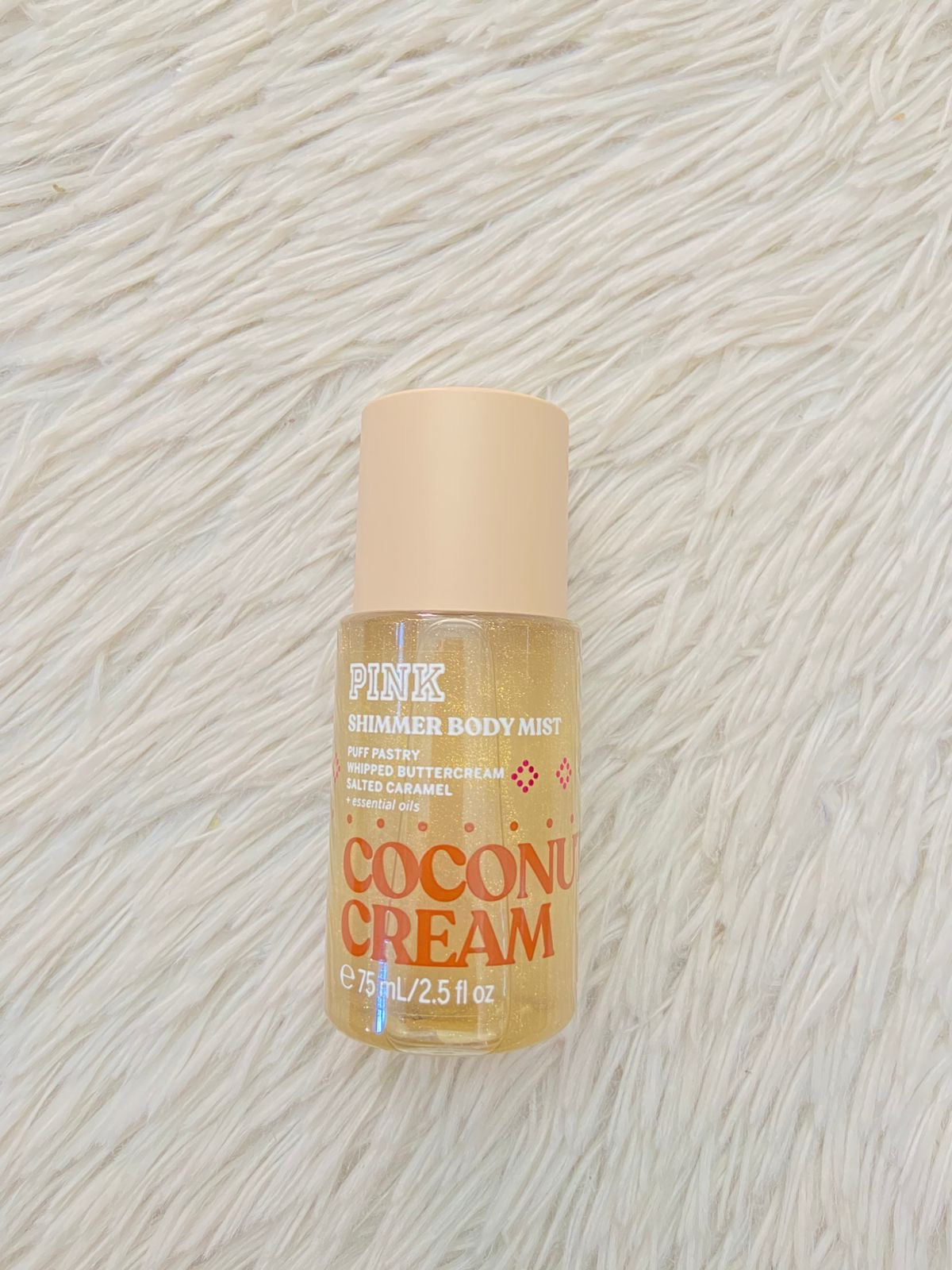 Colonia PINK original COCONUT DREAM, con brillos.