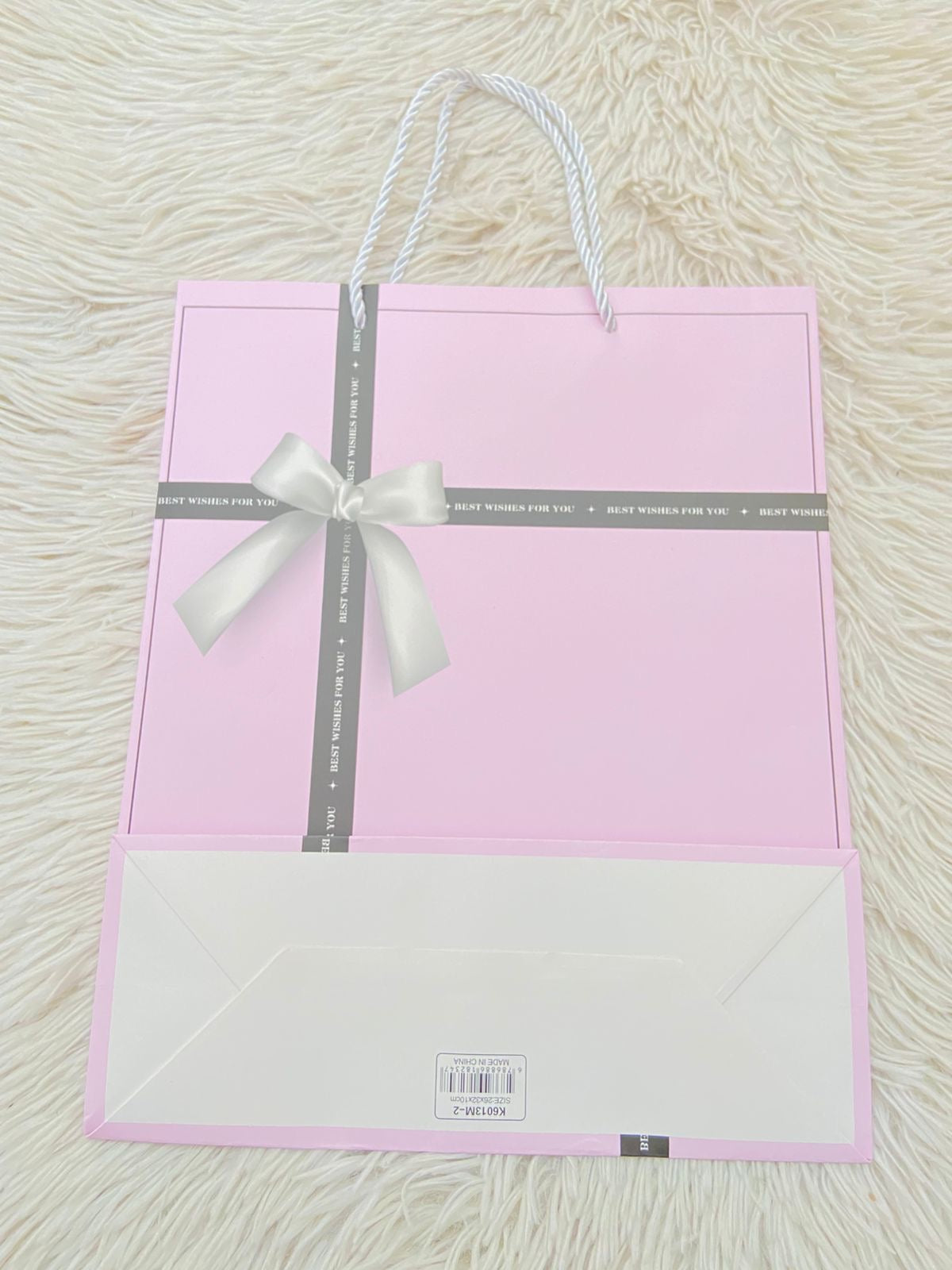 Shopping, rosado con lazo en color negro, MEDIANO.