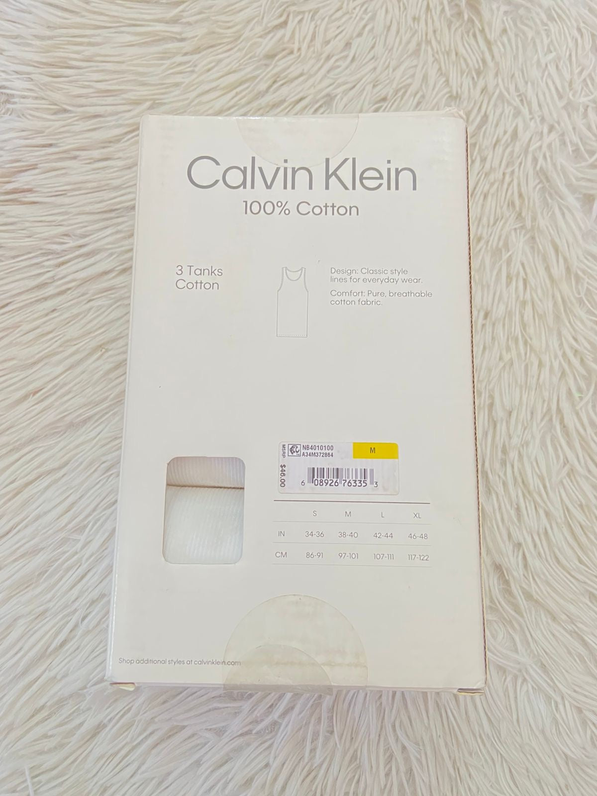 Franela 3-pack Calvin Klein Original en color blanco lisa 100% cotton.