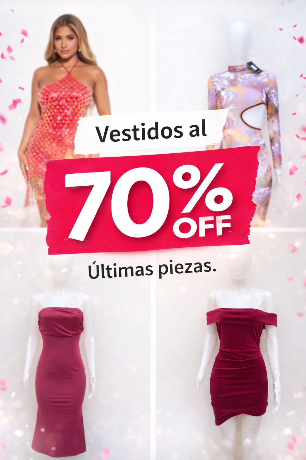 VESTIDOS 70% OFF