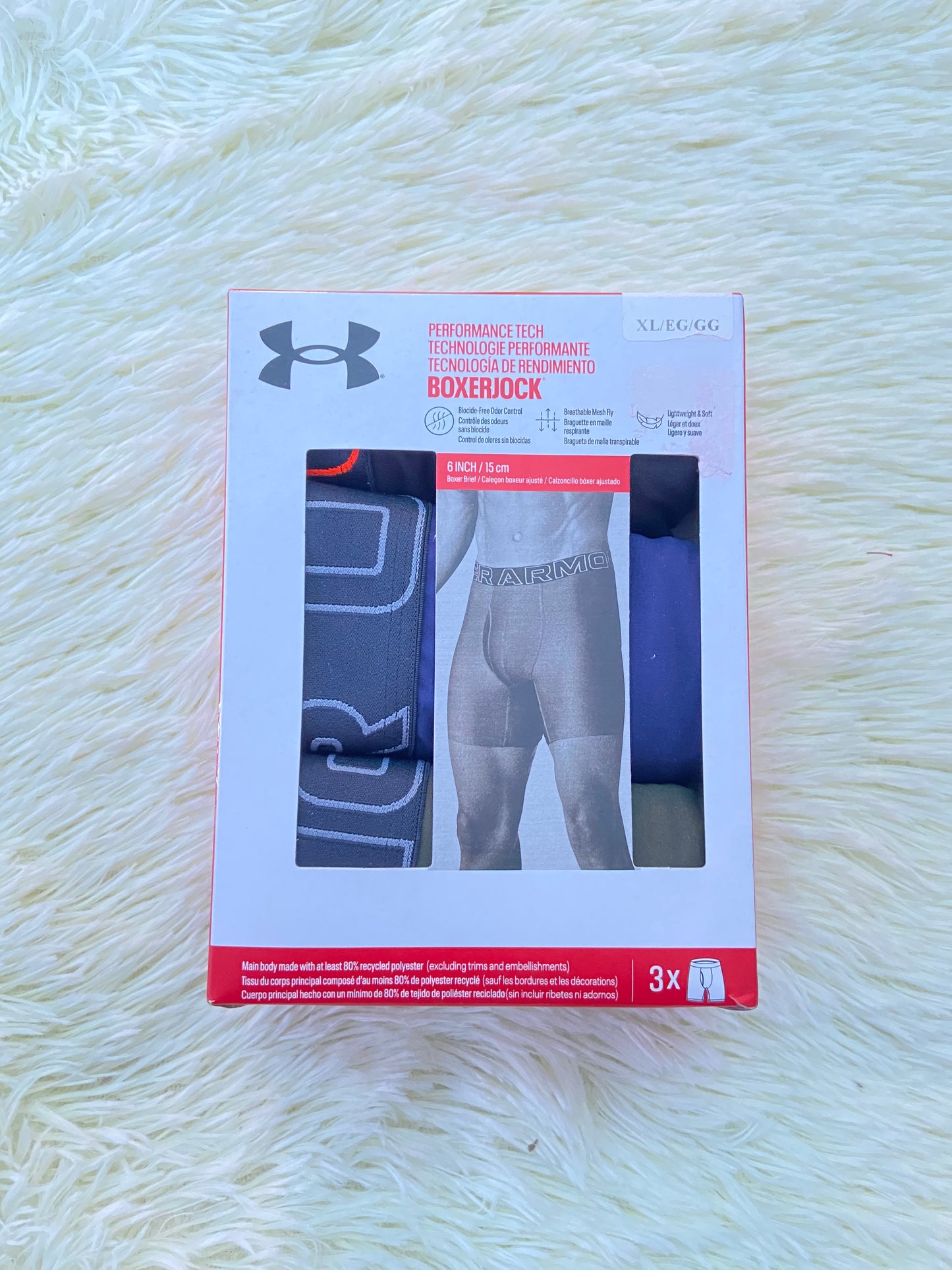 Pack-3 Boxer UNDER ARMOUR original, azul marino, negro y verde oliva.
