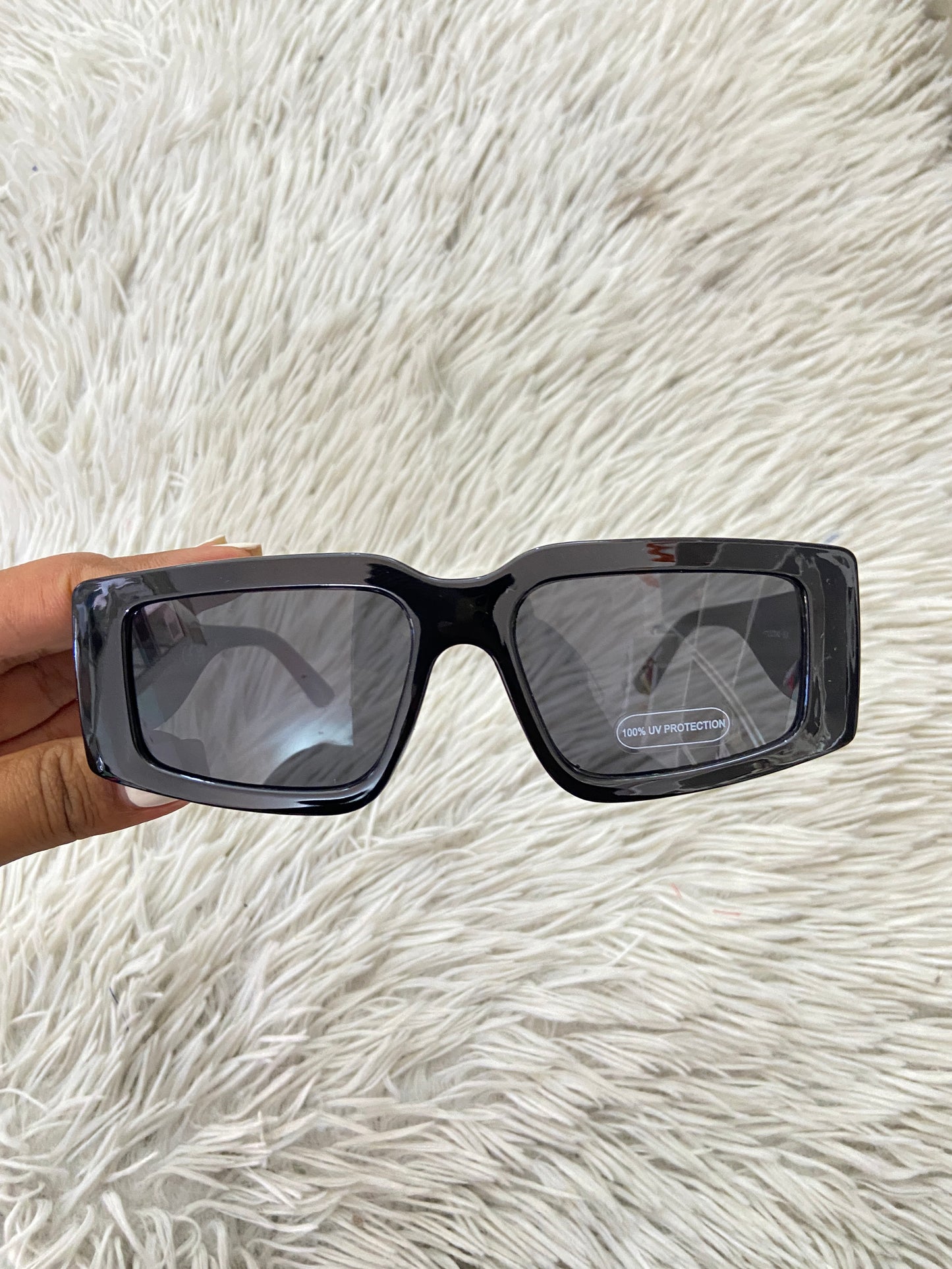 Lentes Fashion Nova original negro cuadrado.