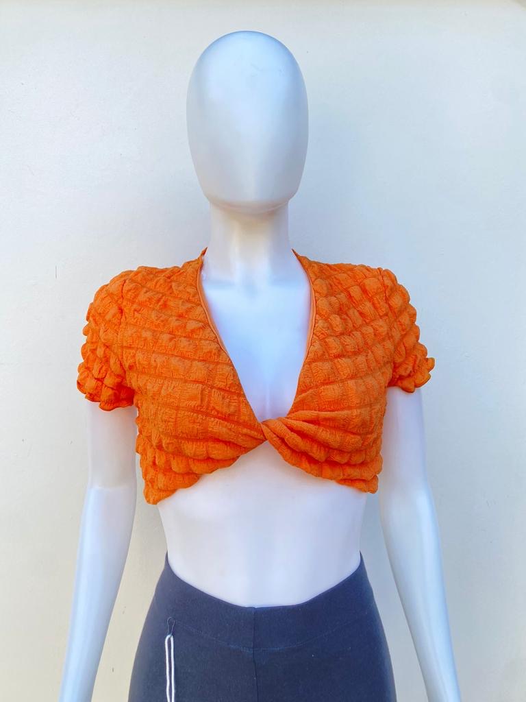 Top/ blusa JULIA by love J Original, diseño de peluche, color naranja