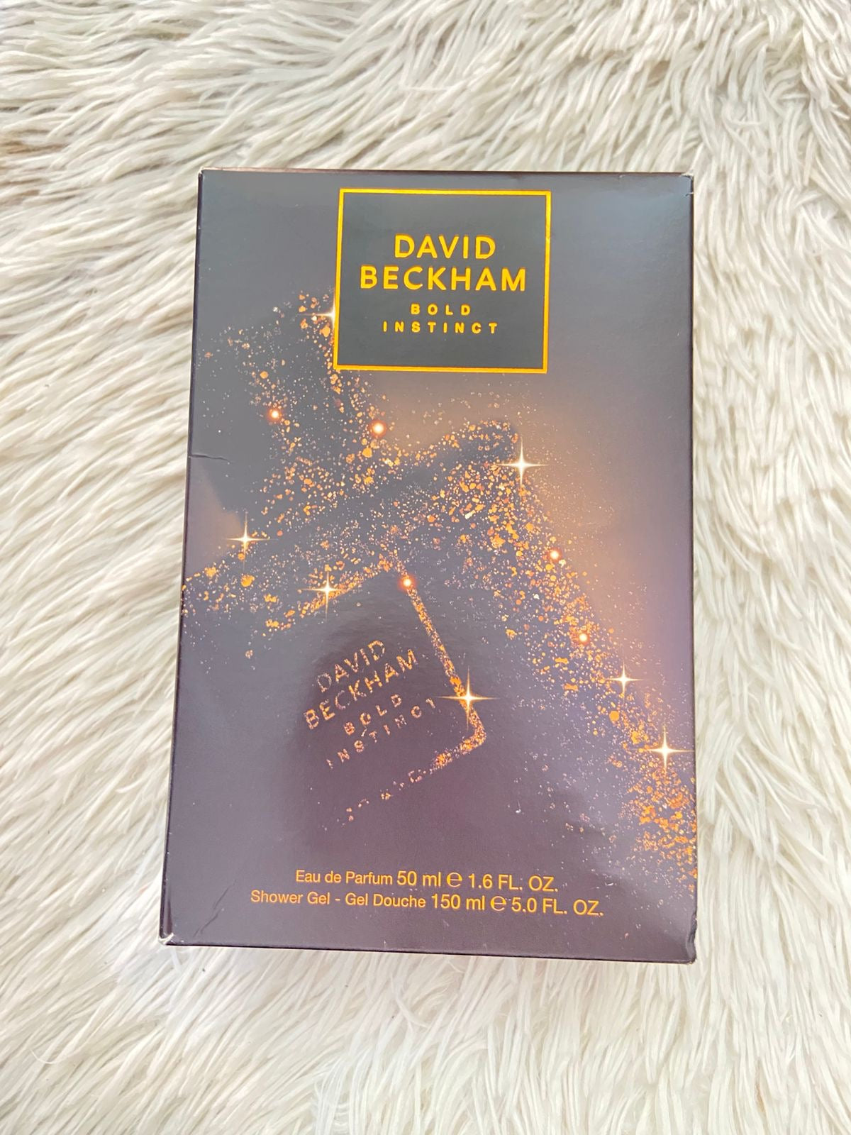 Set perfume DAVID BECKHAM original, negro con dorado de perfume y gel de baño, BOLD INSTINCT.