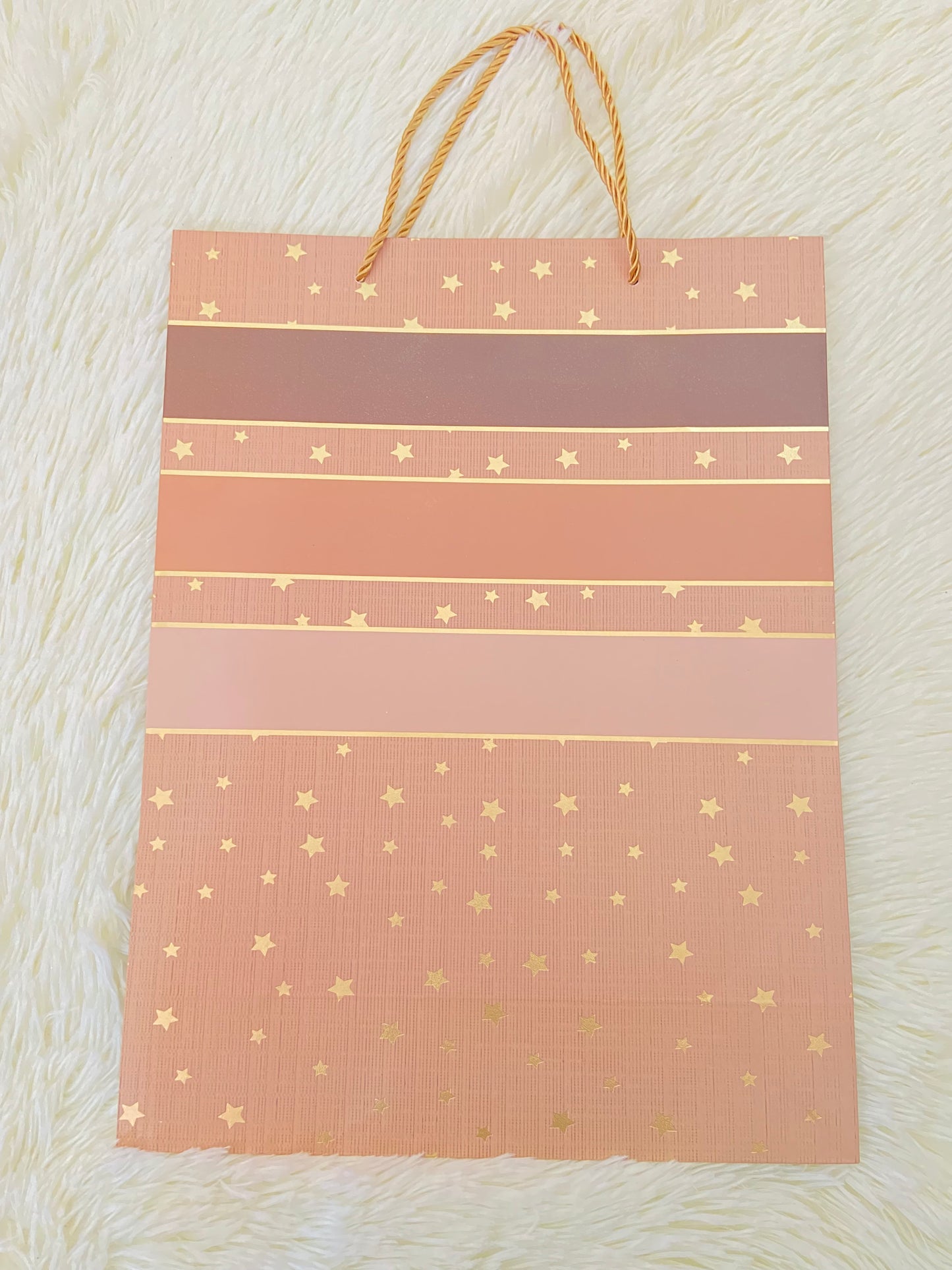 Shopping, marron con estampado de estrellas, GRANDE.