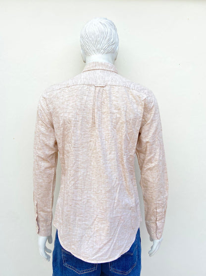 Camisa DENIM & FLOWER original, color crema con degradado blanco, mangas largas, 60 % algodón.