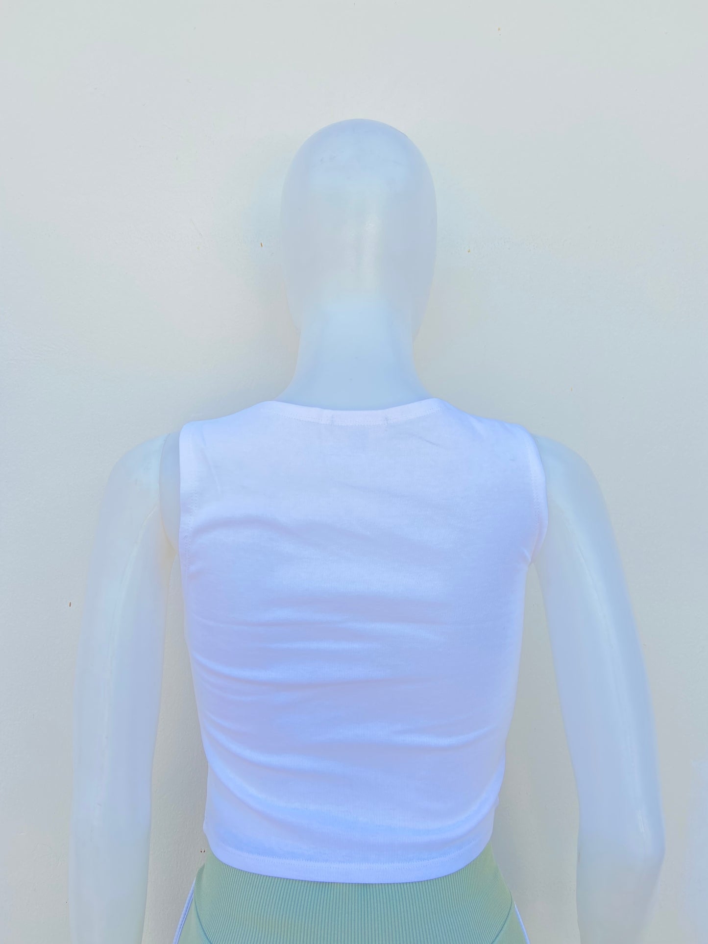 Top BOZZOLO original, en color blanco liso.