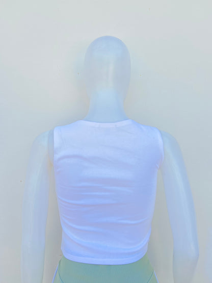 Top BOZZOLO original, en color blanco liso.