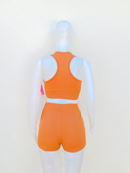 Conjunto Love to Sleep original, marrón ( caramelo) de short y top.