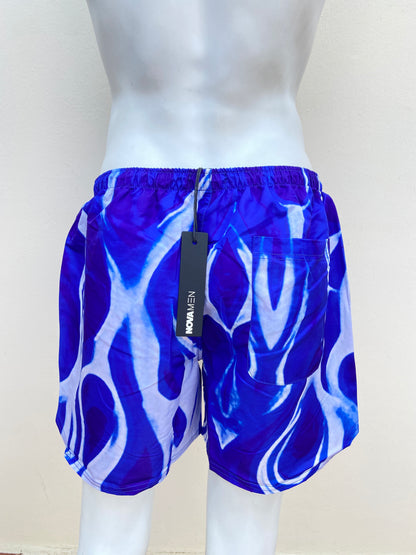 Bañador Baggy azul combinado con Blanco.