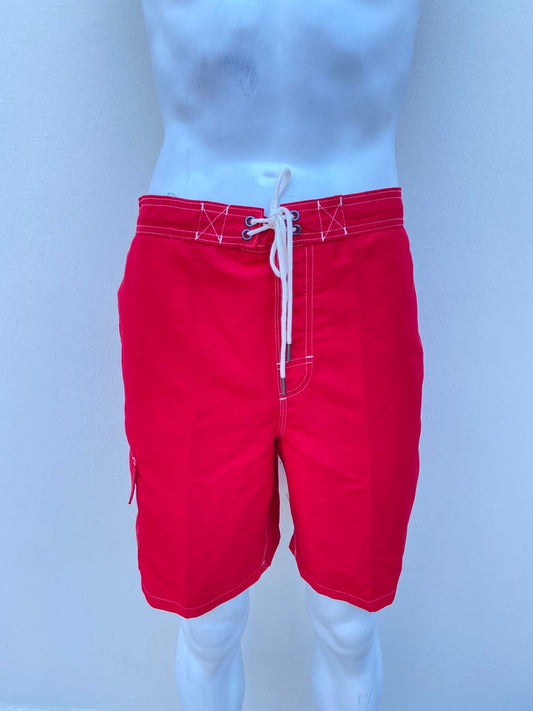 Bañador GEORGE original, rojo con lazos ajustables en color blanco.