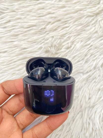 Audífonos inalámbricos WIRELESS EARBUDS A 9 original, negro con cable  tipo C, conexión vía Bluetooth, carga duradera.
