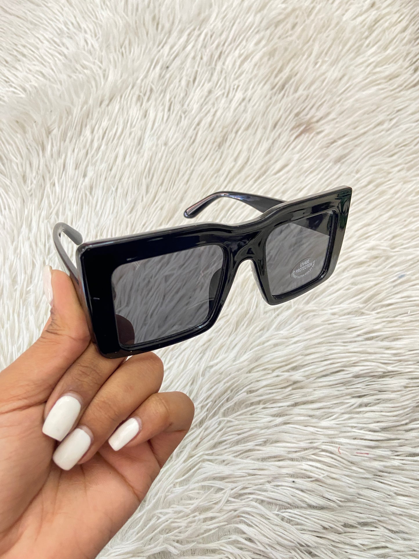 Lentes Fashion Nova original negro cuadrado grandes.