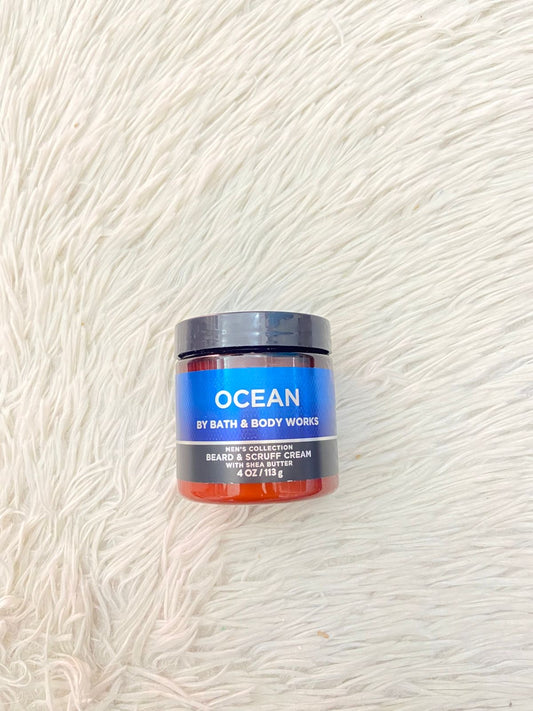 Crema Bath & Body Works original, azul OCEAN BEARD & SCRUFF CREMA.