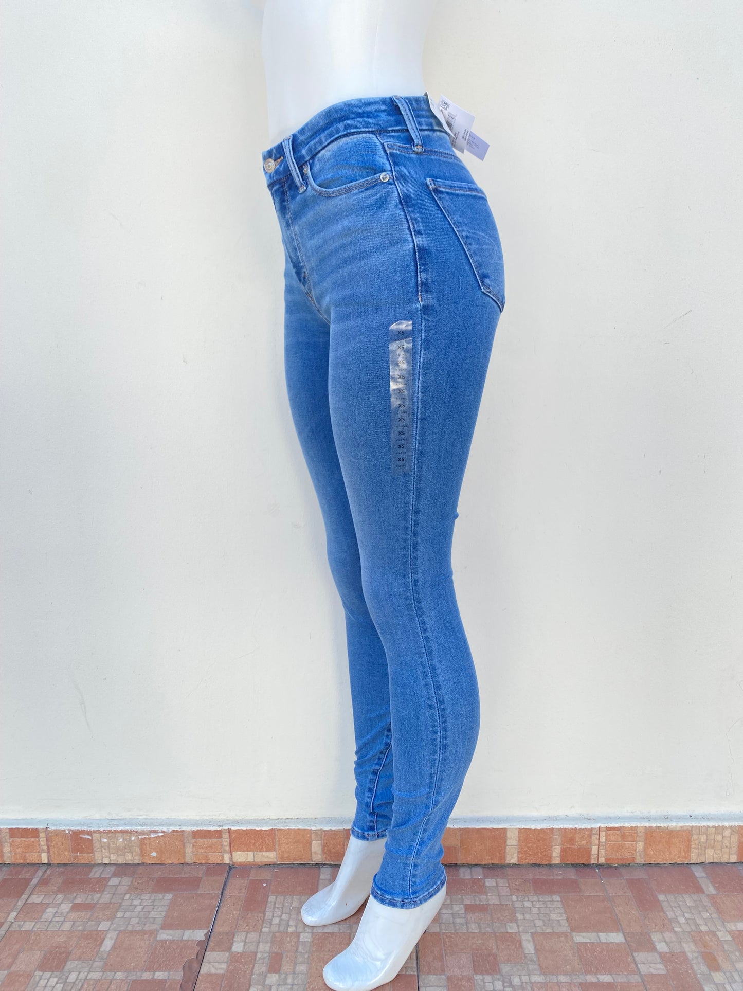 Pantalón jeans American Eagle original, Luxe Stretch, AE BFF Jegging, X-long.