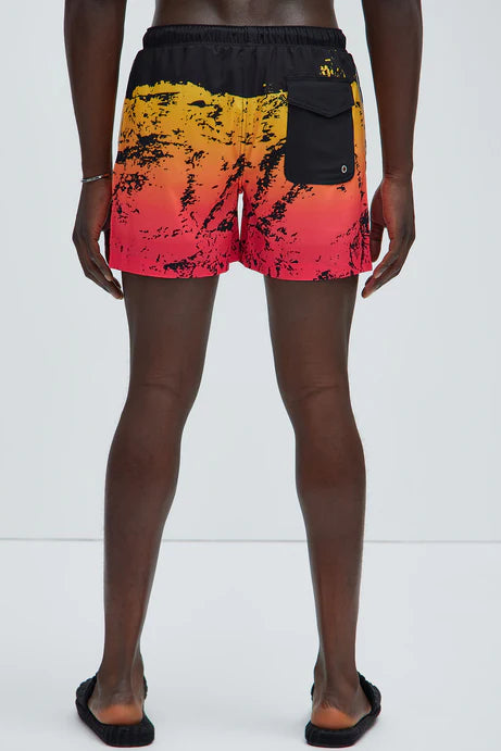 Bañador/Baggy, HOLLYWOOD, multicolor, con estampados negros Y sujetador.