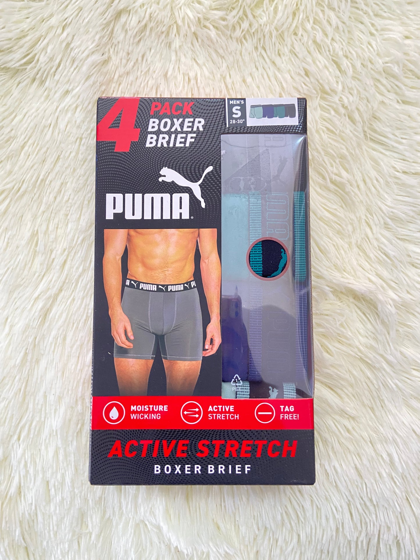 Pack-4 Boxer PUMA original, en colores negro, verde,azul marino y azul claro.