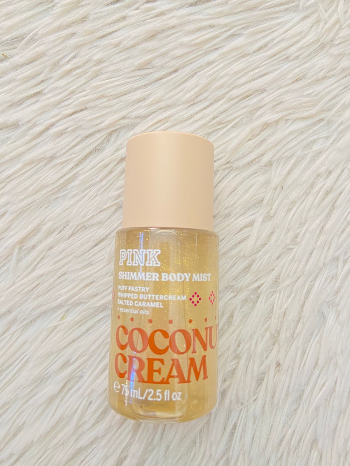 Colonia PINK original COCONUT DREAM, con brillos.