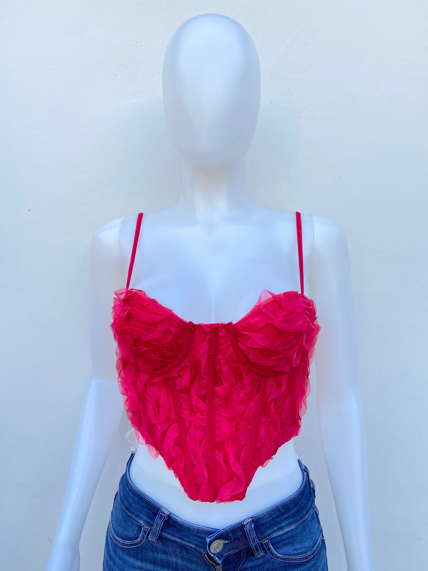 Top Fashion Nova original estilo corset rojo.