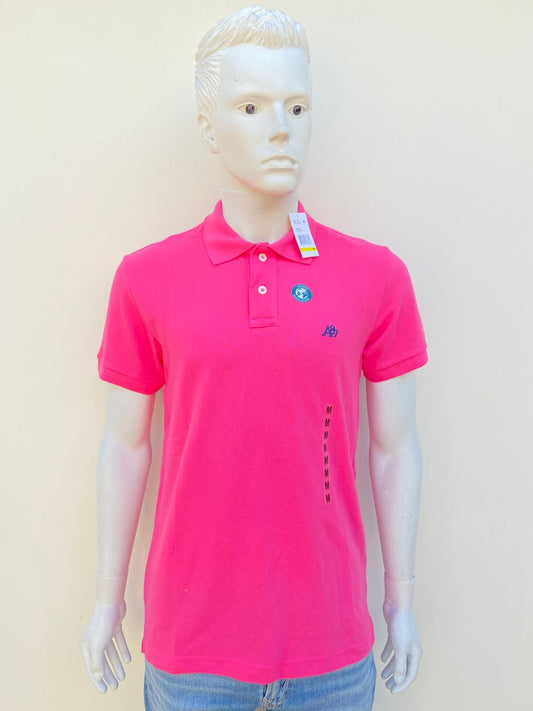 Polocher AEROPOSTALE Original, en color rosado liso con letra de la marca al frente en color azul marino A87.