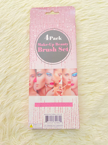 Pack- 4 Brochas MAKE- UP BEAUTY BRUSH SET original, 4 brochas diferentes.