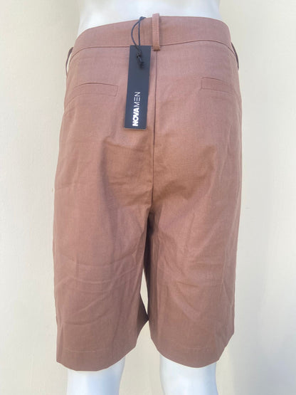 Bermuda en color marron lisa en lino