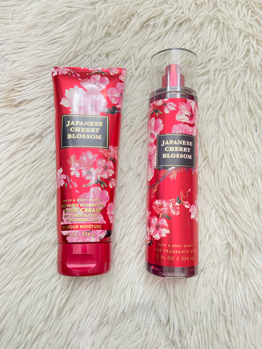 Set Bath & Body Works original rojo, JAPANESE CHERRY BLOSSOM.