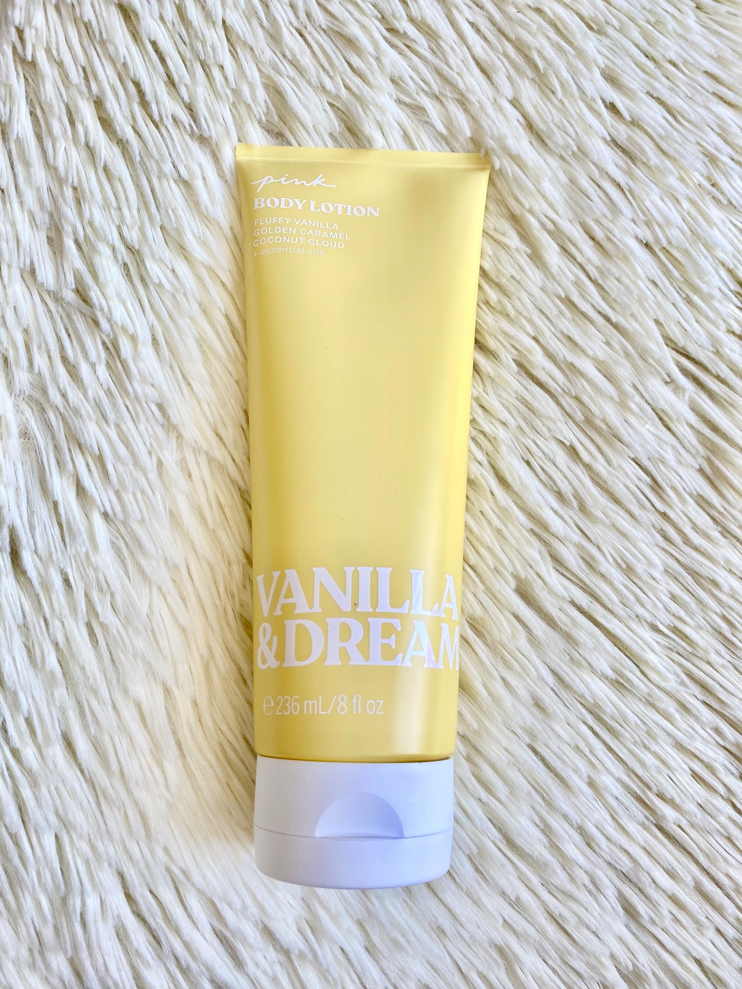 Crema VAINILLA & DREAM PINK ORIGINAL en color amarillo con tapa blanca