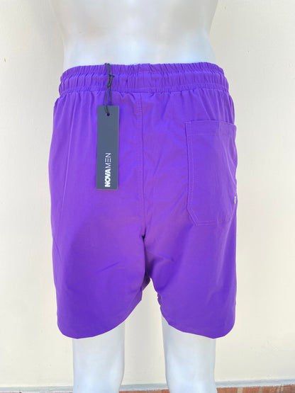 Bañador, morado oscuro con lazos ajustables.