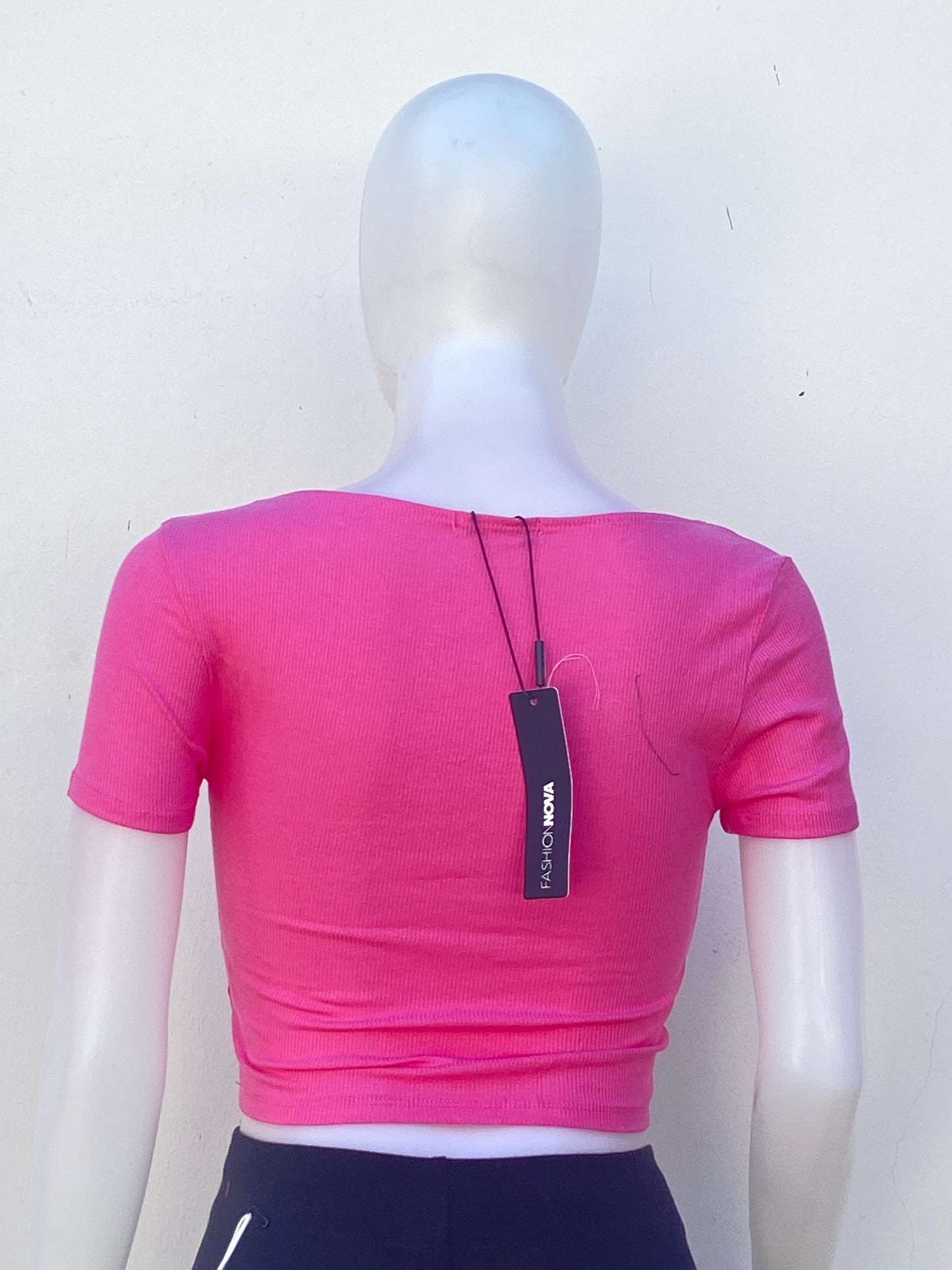 T-shirt, Top rosado esencial liso.