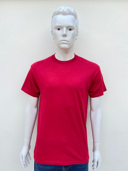 T-shirt GILDAN original, rojo vino liso, 100% algodón.