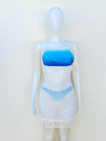 Biquini, de dos piezas  azul cielo con blanco estilo agua del mar CLEAR WATERS