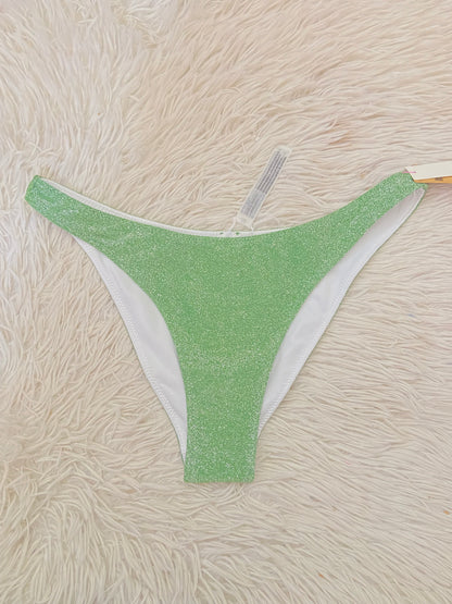 Panti/ Biquini PINK original verde con brillos.