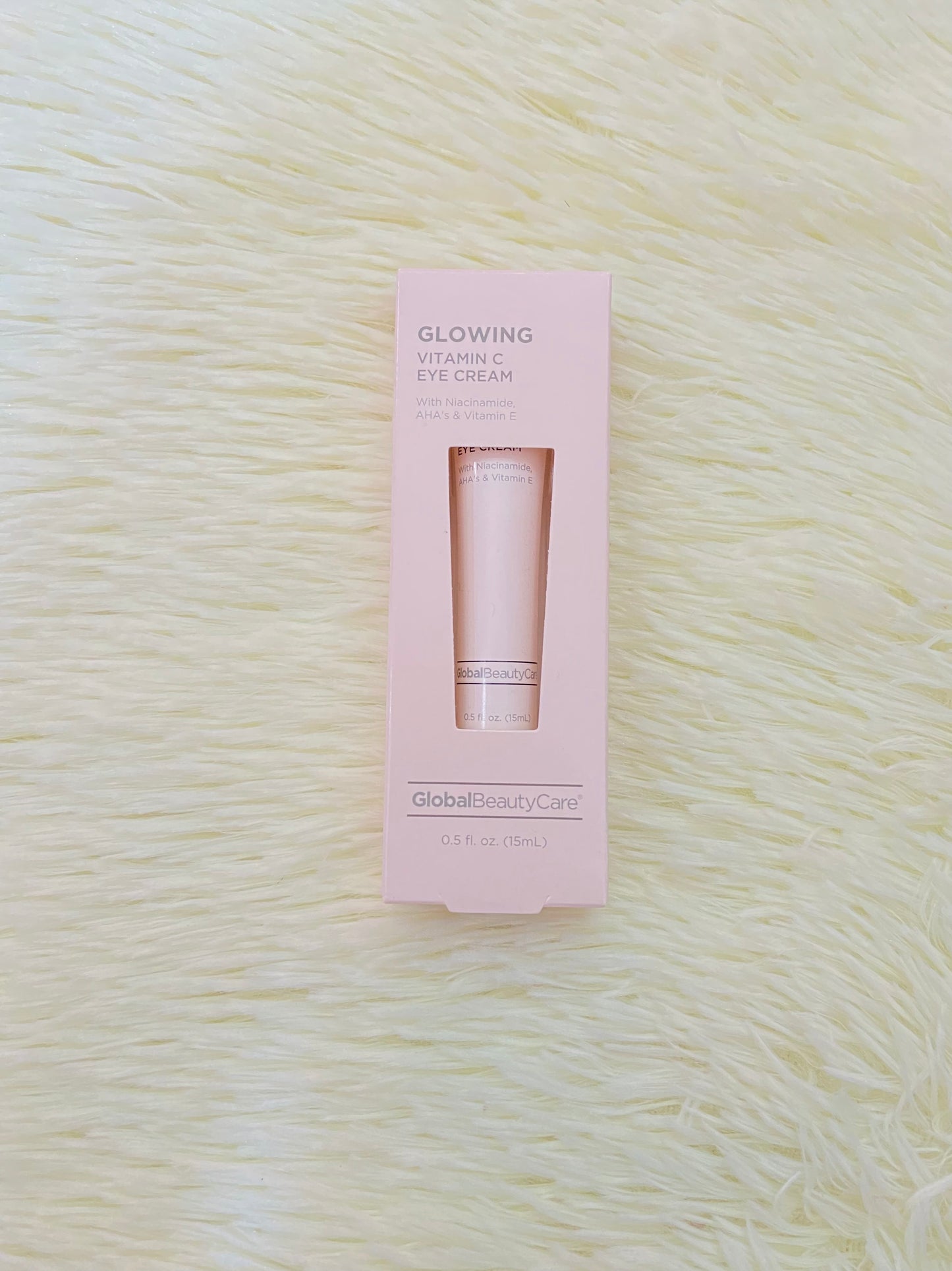 Crema para el contorno de ojos GLOBAL BEAUTY CARE original, rosado con vitamina E, niacinamida, ayuda a prevenir la ojeras.
