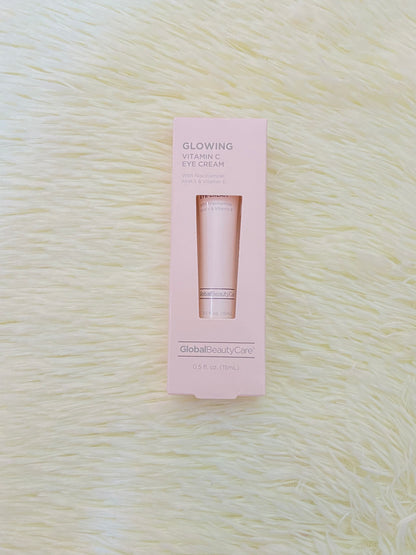 Crema para el contorno de ojos GLOBAL BEAUTY CARE original, rosado con vitamina E, niacinamida, ayuda a prevenir la ojeras.