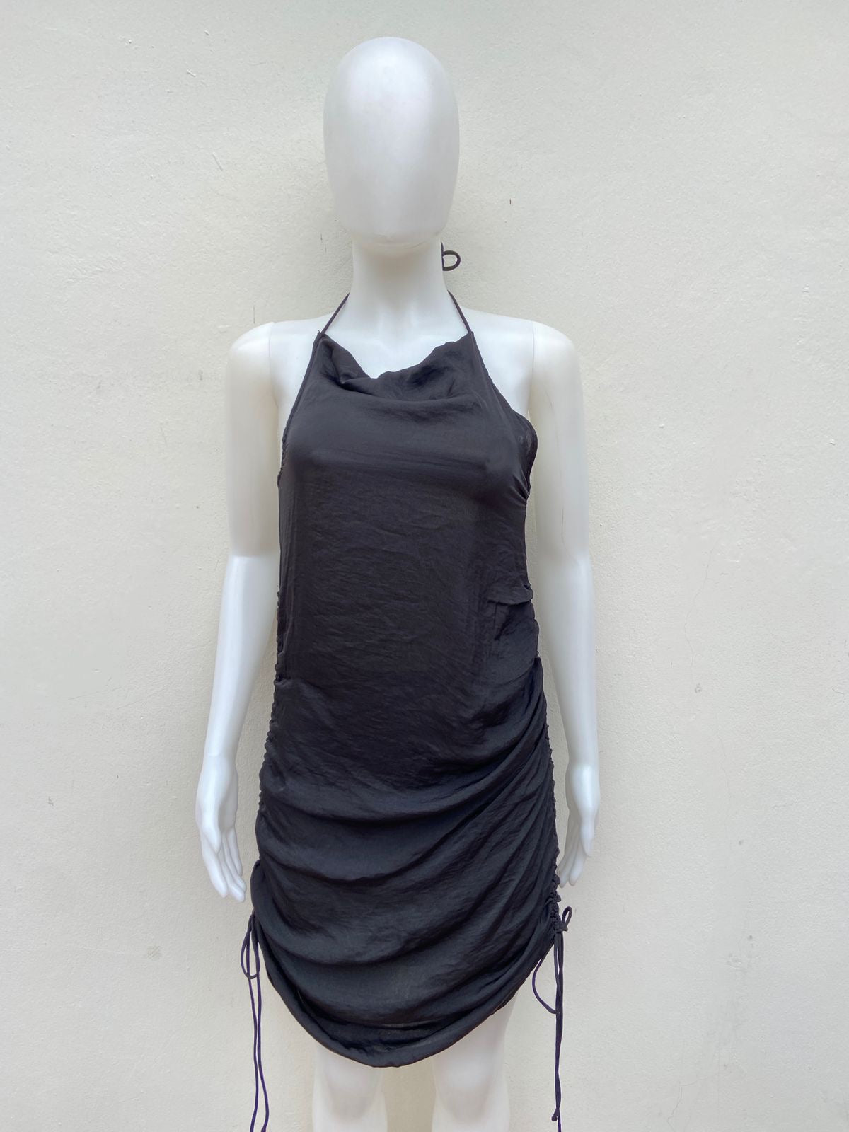 Vestidos Fashion Nova Original, negro corto con lazos ajustables en los lados y en la parte superior