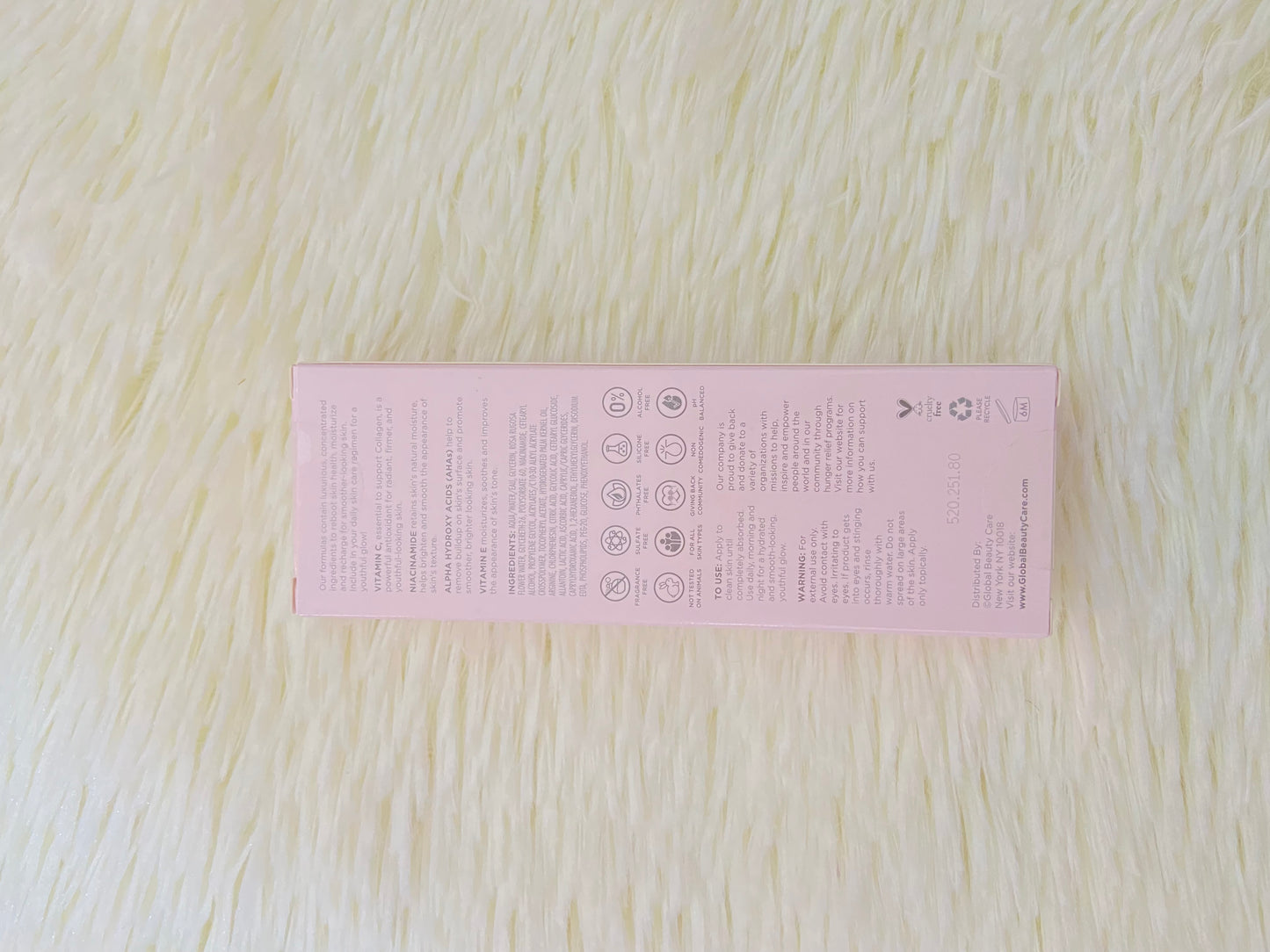 Crema para el contorno de ojos GLOBAL BEAUTY CARE original, rosado con vitamina E, niacinamida, ayuda a prevenir la ojeras.