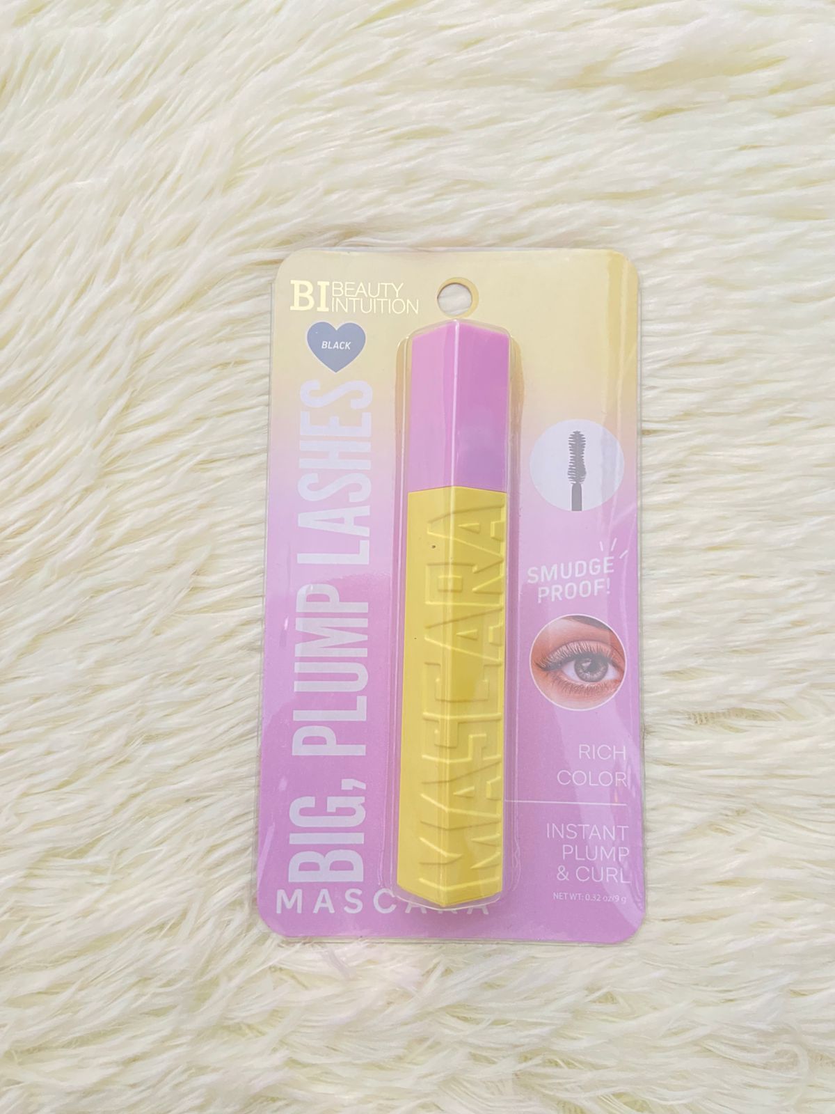 Mascara de pestañas BI BEAUTY INTUITION original, Efecto rizado al momento,  Fórmula anti manchas. color negro.