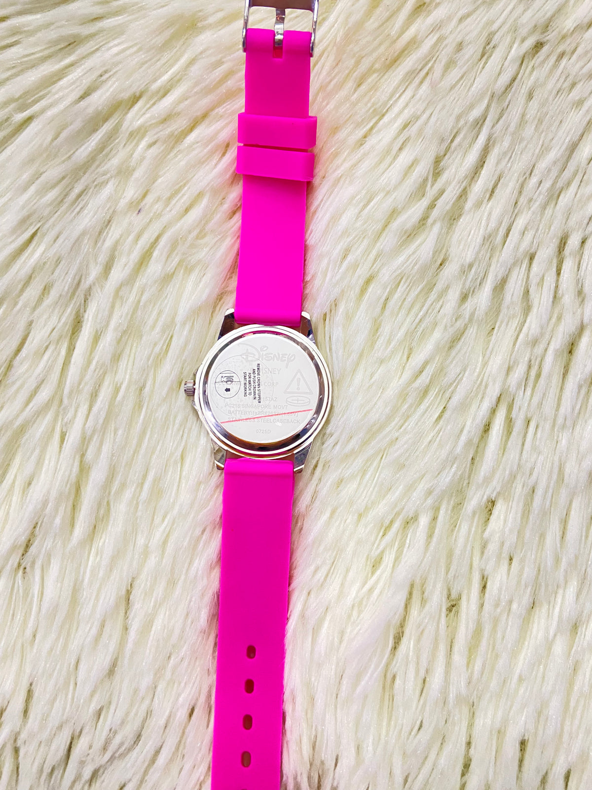 Reloj DISNEY original, rosado de MINNIE MOUSE, con estampado del personaje, 6+.