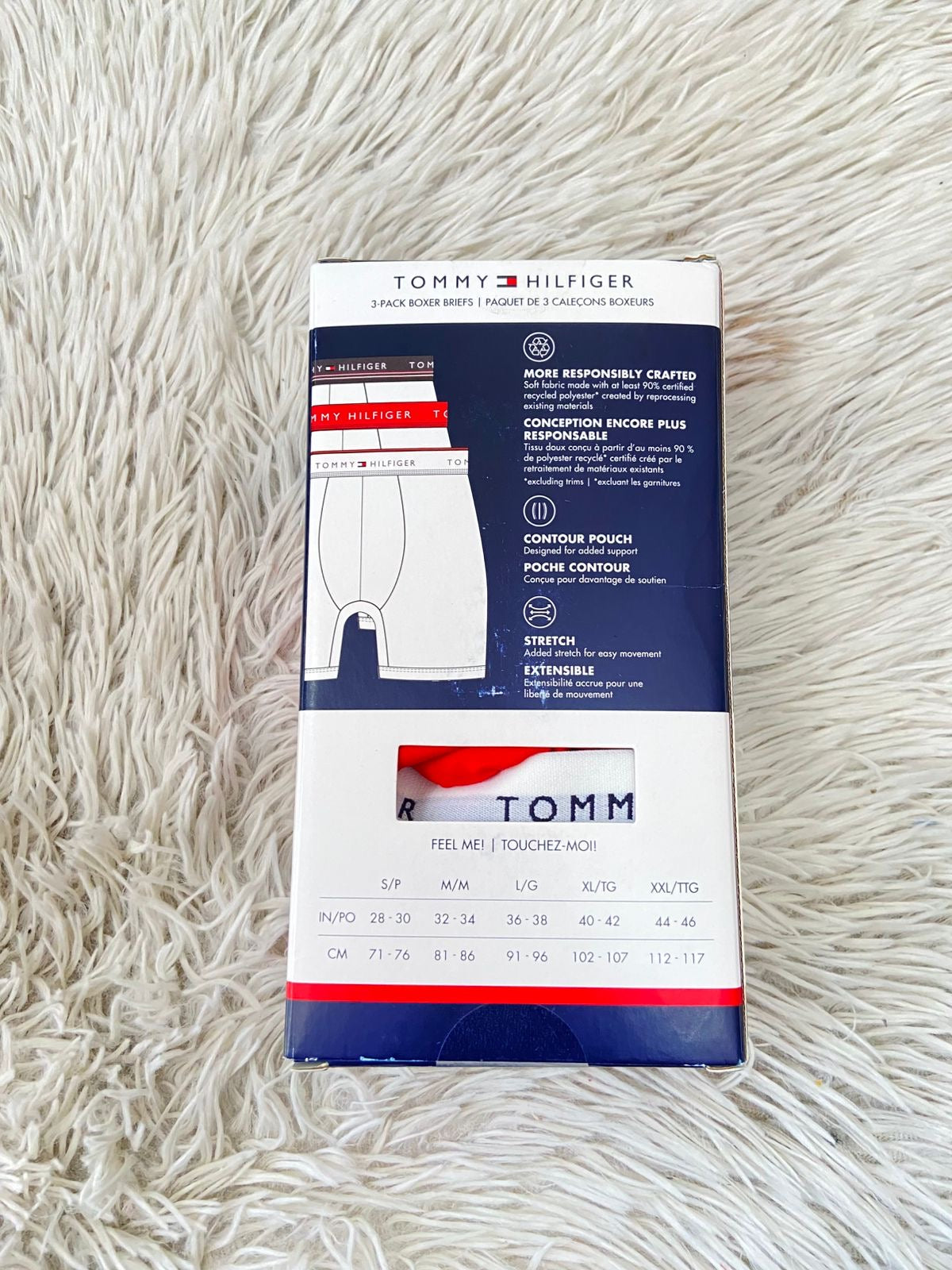 Pack  Boxers Tommy Hilfiger original, rojo, azul claro y azul marino con letras TOMMY HILFIGER en blanco.